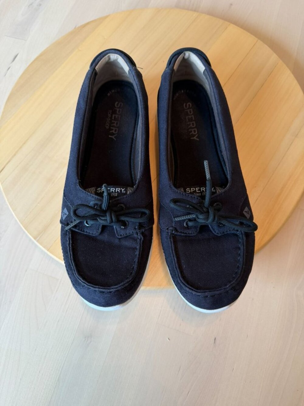 Sperry Black Leather Boat Shoes Women's Size 8.5 Slip-On Loafers